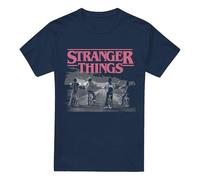 Stranger Things Season 1 Poster Bike Scene - Camiseta Unisex, Color Azul Marino, Talla S, Azul Marino, S