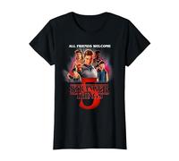 Stranger Things Season Five Poster Camiseta, Mujer, Negro, XS