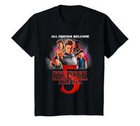 Stranger Things Season Five Poster Camiseta, Niños, Negro, 12 años
