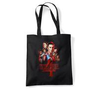 Stranger Things Season Four Poster Bolsa de viaje reutilizable para comestibles, Negra