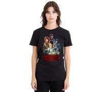 Stranger Things Season One Poster Ladies T Shirt, Black, Small