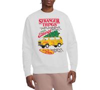 Stranger Things Seasons Eatings Pizza Van Christmas Unisex Sweatshirt, White, XX-Large