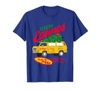 Stranger Things Seasons Eatings Surfer Boy Pizza Navidad Camiseta, Hombre, Azul Real, S