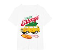 Stranger Things Seasons Eatings Surfer Boy Pizza Navidad Camiseta, Mujer Tallas Grandes, Blanco, 1XL Grande