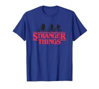Stranger Things Silhouette Bike Logo Camiseta, Hombre, Azul Real, S