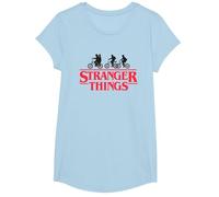 Stranger Things Silhouette Bike Logo Camiseta, Niñas, Azul Bebé, M