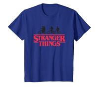 Stranger Things Silhouette Bike Logo Camiseta, Niños, Azul Real, 2 años