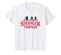 Stranger Things Silhouette Bike Logo Camiseta, Niños, Blanco, 2 años