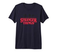 Stranger Things Silhouette Bike Logo Camiseta Premium