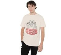 Stranger Things Sketch Group Logo Camiseta Unisex, Natural, M