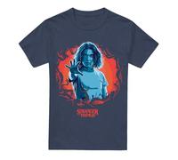 Stranger Things Strangers Things Eleven Reach out T Shirt Camiseta, Azul (Heather Navy), S Unisex Adulto