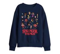 Stranger Things Sudadera para niños con Personajes de Dibujos Animados, Color Negro, 5-6