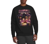 Stranger Things Sudadera Unisex Stranger Things Group Thunder Metal Band, Color Negro, Negro, XL