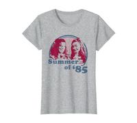 Stranger Things Summer of '85 Eleven and MAX Camiseta, Mujer, Gris Jaspeado, XS