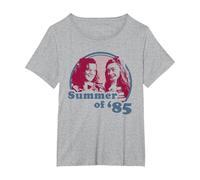 Stranger Things Summer of '85 Eleven and MAX Camiseta, Mujer Tallas Grandes, Gris Jaspeado, 4XL Grande