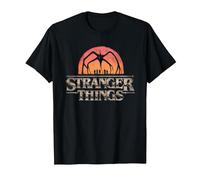 Stranger Things Sunset Logo Camiseta, Hombre, Negro, M