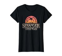 Stranger Things Sunset Logo Camiseta, Mujer, Negro, 3XL