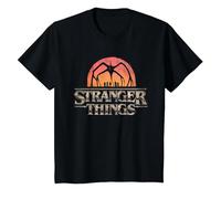 Stranger Things Sunset Logo Camiseta, Niños, Negro, 4 años