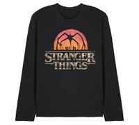 Stranger Things Sunset Logo Camiseta Unisex de Manga Larga, Negro, M