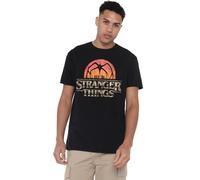 Stranger Things Sunset Logo Camiseta Unisex, Negro, 5XL