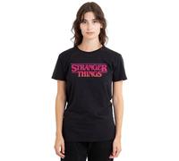 Stranger Things Sunset Logo Ladies T Shirt, Athletic Heather, X-Large