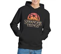 Stranger Things Sunset Logo Sudadera con Capucha Unisex, Negro, XL