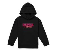 Stranger Things Sunset Logo Youth Kids Boy Girls Pull-Over Hoodie, Athletic Heather, 12-13