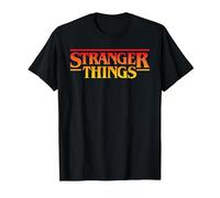 Stranger Things Sunset Pixel Logo Camiseta, Hombre, Negro, L