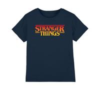 Stranger Things Sunset Pixel Logo Camiseta Infantil, Marino, 9-11 A