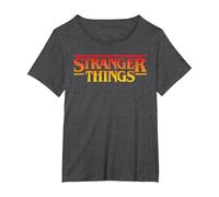 Stranger Things Sunset Pixel Logo Camiseta, Mujer Tallas Grandes, Jaspeado Oscuro, 2XL Grande