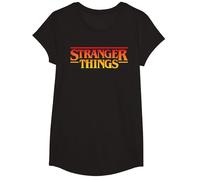 Stranger Things Sunset Pixel Logo Camiseta, Niñas, Negro, L
