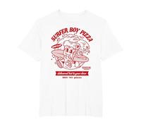 Stranger Things Surfer Boy Pizza Surf's Up Camiseta, Hombre Tallas Grandes, Blanco, 2X Alto