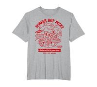 Stranger Things Surfer Boy Pizza Surf's Up Camiseta, Hombre Tallas Grandes, Gris Jaspeado, 2X Alto