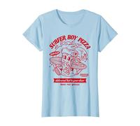 Stranger Things Surfer Boy Pizza Surf's Up Camiseta, Mujer, Azul Bebé, XXL