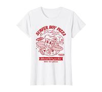 Stranger Things Surfer Boy Pizza Surf's Up Camiseta, Mujer, Blanco, XXL