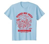 Stranger Things Surfer Boy Pizza Surf's Up Camiseta, Niños, Azul Bebé, 2 años