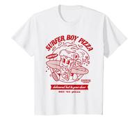 Stranger Things Surfer Boy Pizza Surf's Up Camiseta, Niños, Blanco, 2 años