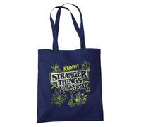 Stranger Things Tales From 85 Graffiti Glow Bolsa Tote Reutilizable para Compras y Viaje, Marino, 38x42cm