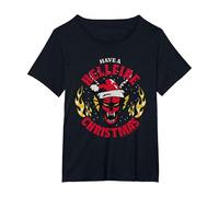 Stranger Things Tiene una Navidad Infernal Camiseta, Mujer Tallas Grandes, Negro, 6XL Grande