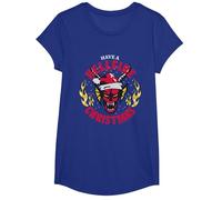 Stranger Things Tiene una Navidad Infernal Camiseta, Niñas, Azul Real, M