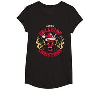 Stranger Things Tiene una Navidad Infernal Camiseta, Niñas, Negro, L