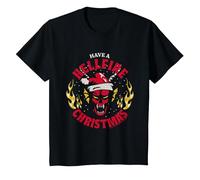 Stranger Things Tiene una Navidad Infernal Camiseta, Niños, Negro, 6 años