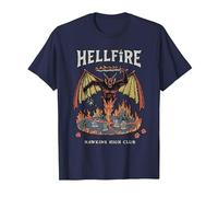 Stranger Things Vintage Hawkins High Hellfire Camiseta, Hombre, Azul Marino, XXL