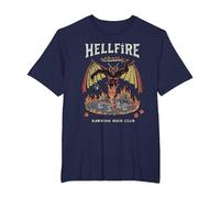 Stranger Things Vintage Hawkins High Hellfire Camiseta, Hombre Tallas Grandes, Azul Marino, 2X Alto