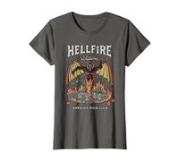 Stranger Things Vintage Hawkins High Hellfire Camiseta, Mujer, Asfalto, S