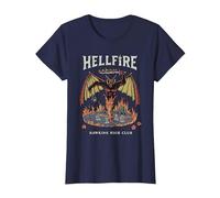 Stranger Things Vintage Hawkins High Hellfire Camiseta, Mujer, Azul Marino, XXL