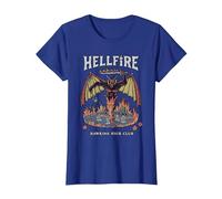 Stranger Things Vintage Hawkins High Hellfire Camiseta, Mujer, Azul Real, XS