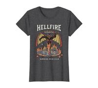 Stranger Things Vintage Hawkins High Hellfire Camiseta, Mujer, Jaspeado Oscuro, S