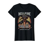 Stranger Things Vintage Hawkins High Hellfire Camiseta, Mujer, Negro, S