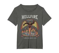 Stranger Things Vintage Hawkins High Hellfire Camiseta, Mujer Tallas Grandes, Asfalto, 6XL Grande
